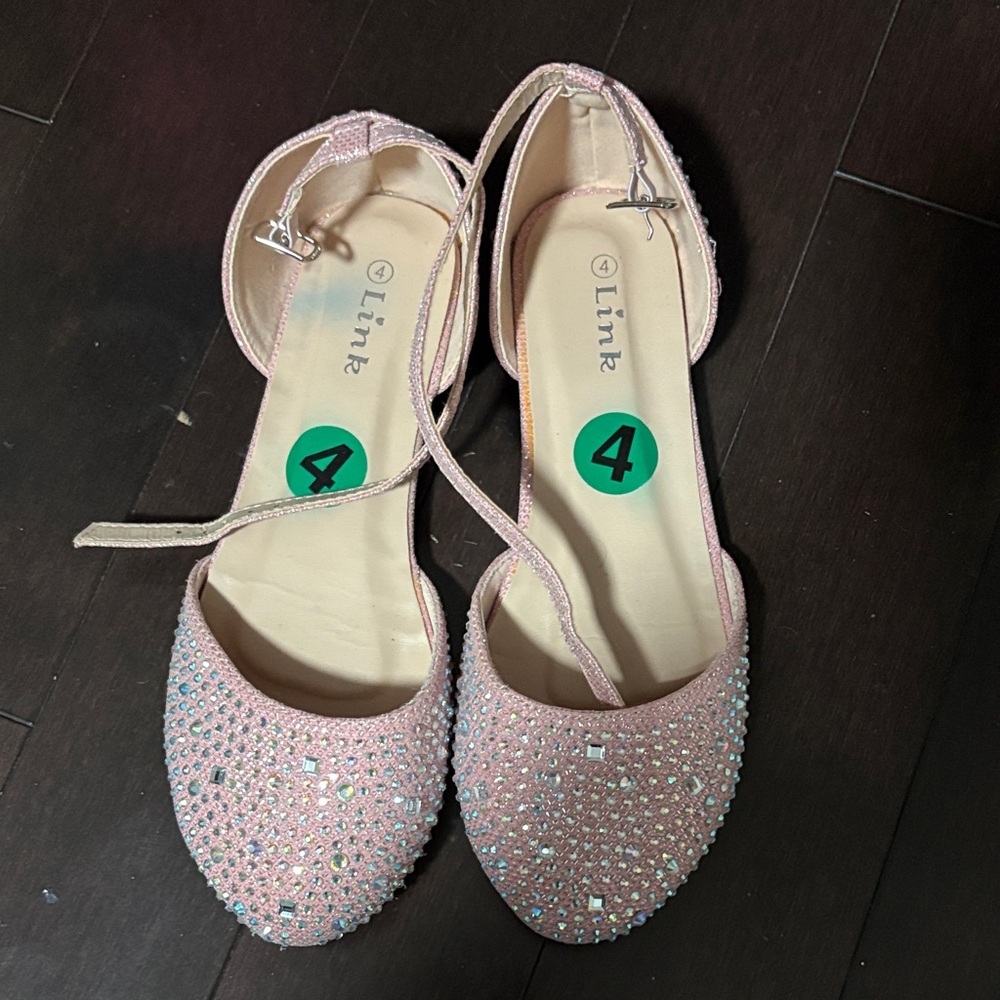 Link Kids Pink Sparkle Dress Shoes